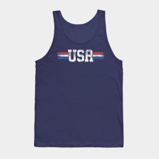 Cool Patriotic American Red Blue White Graphic Tank Top